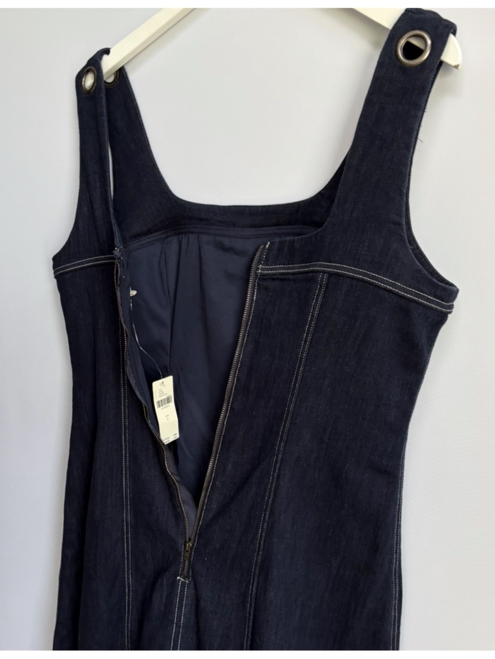 NWT Anthropologie Pilcro Square-Neck Denim A-Line Midi Dress - Picture 10 of 12